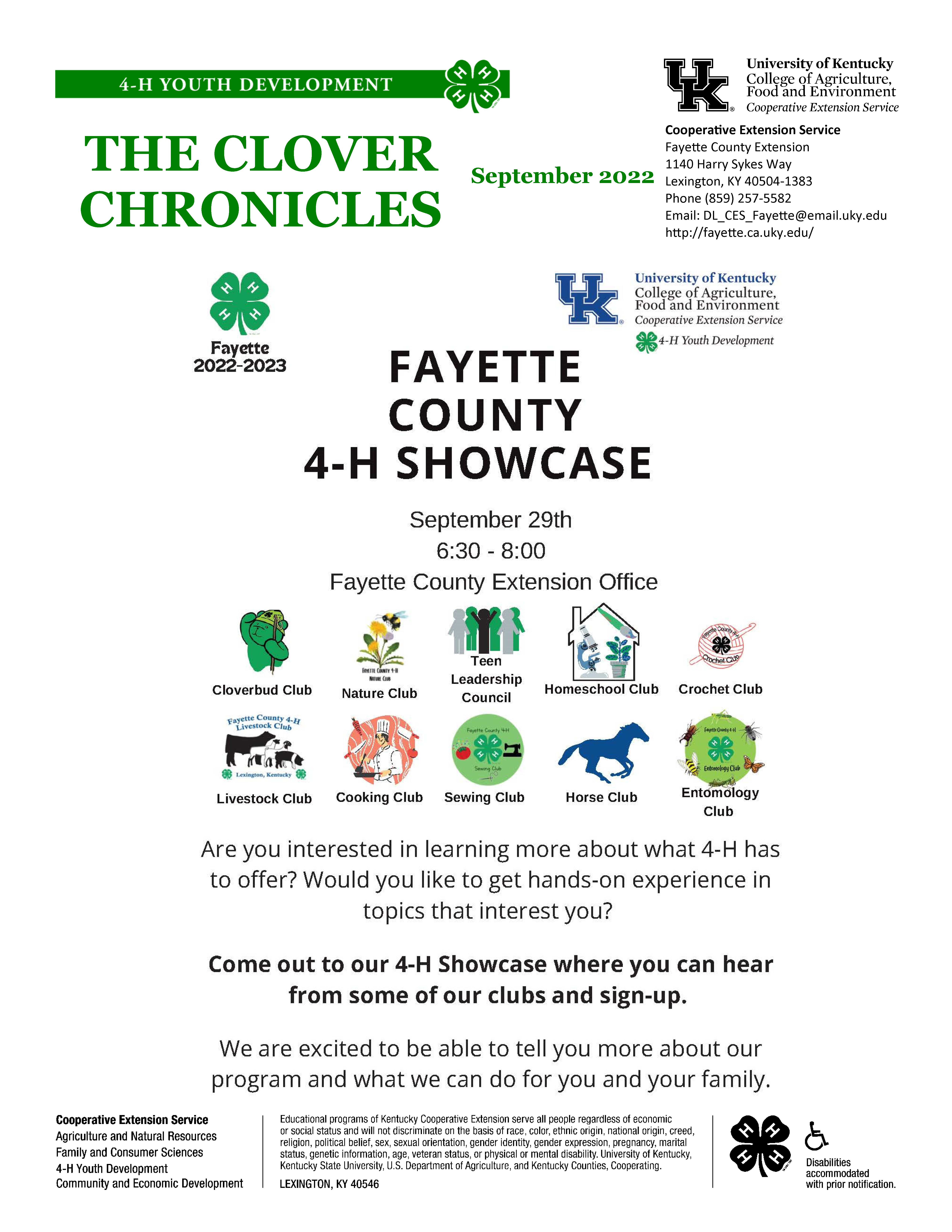 4-H Showcase | Fayette County Extension Office